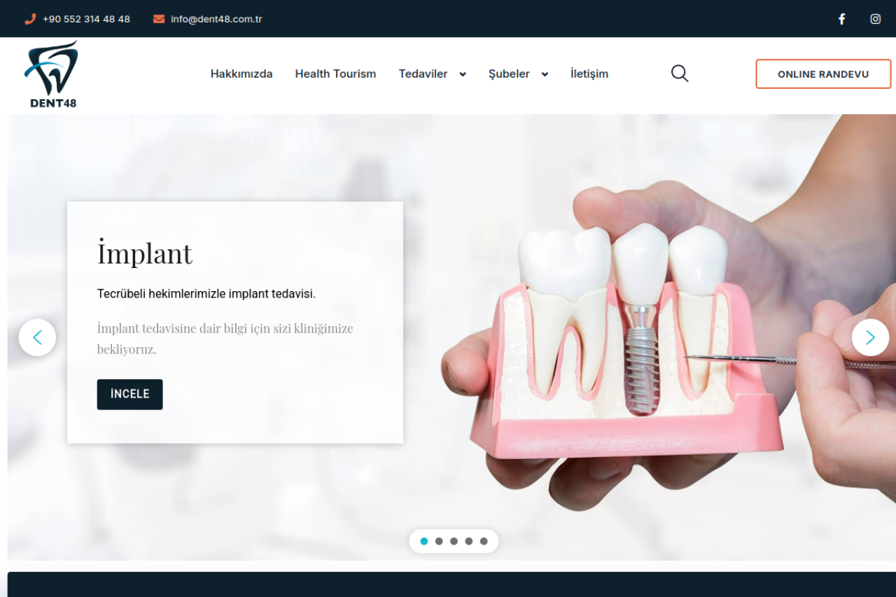Dent48 Klinik Web Sitesi ekran görüntüsü